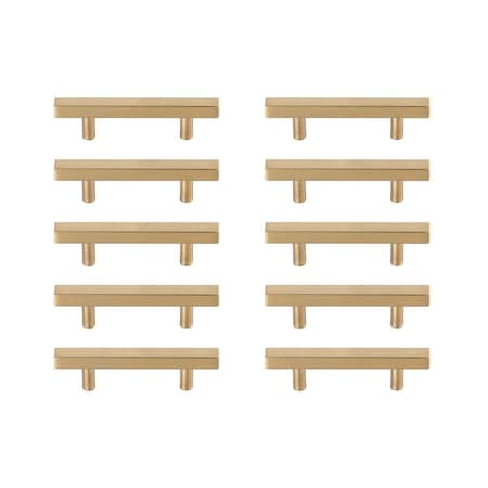 Elegant Decor 3 in. Dior Multipack Center To Center Bar Pull, Brass, 10PK PL402-3-BR-10PK